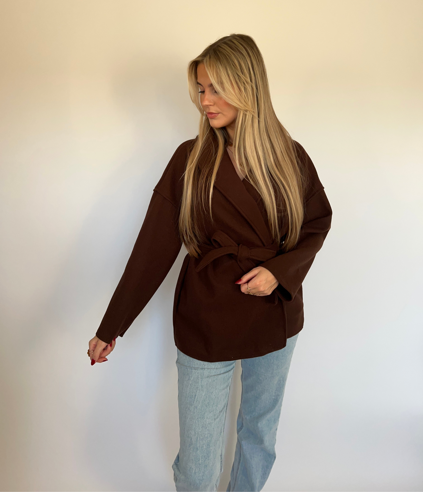 Korte jas Donkerbruin